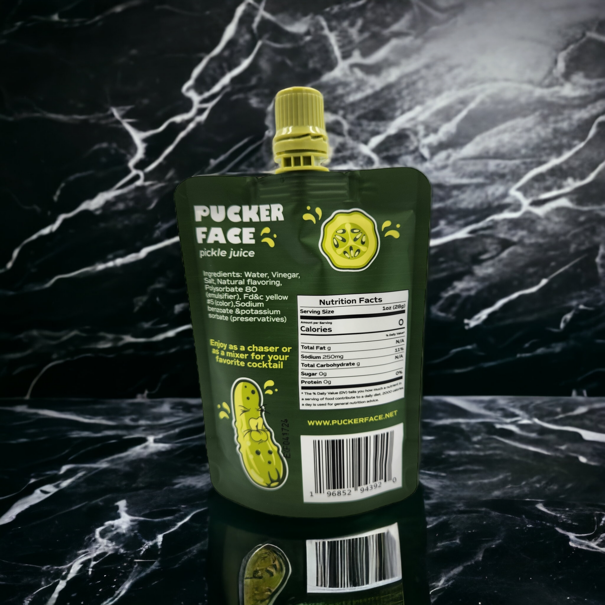 Pucker Face Pickle Juice 4 oz Re-closable Pouch